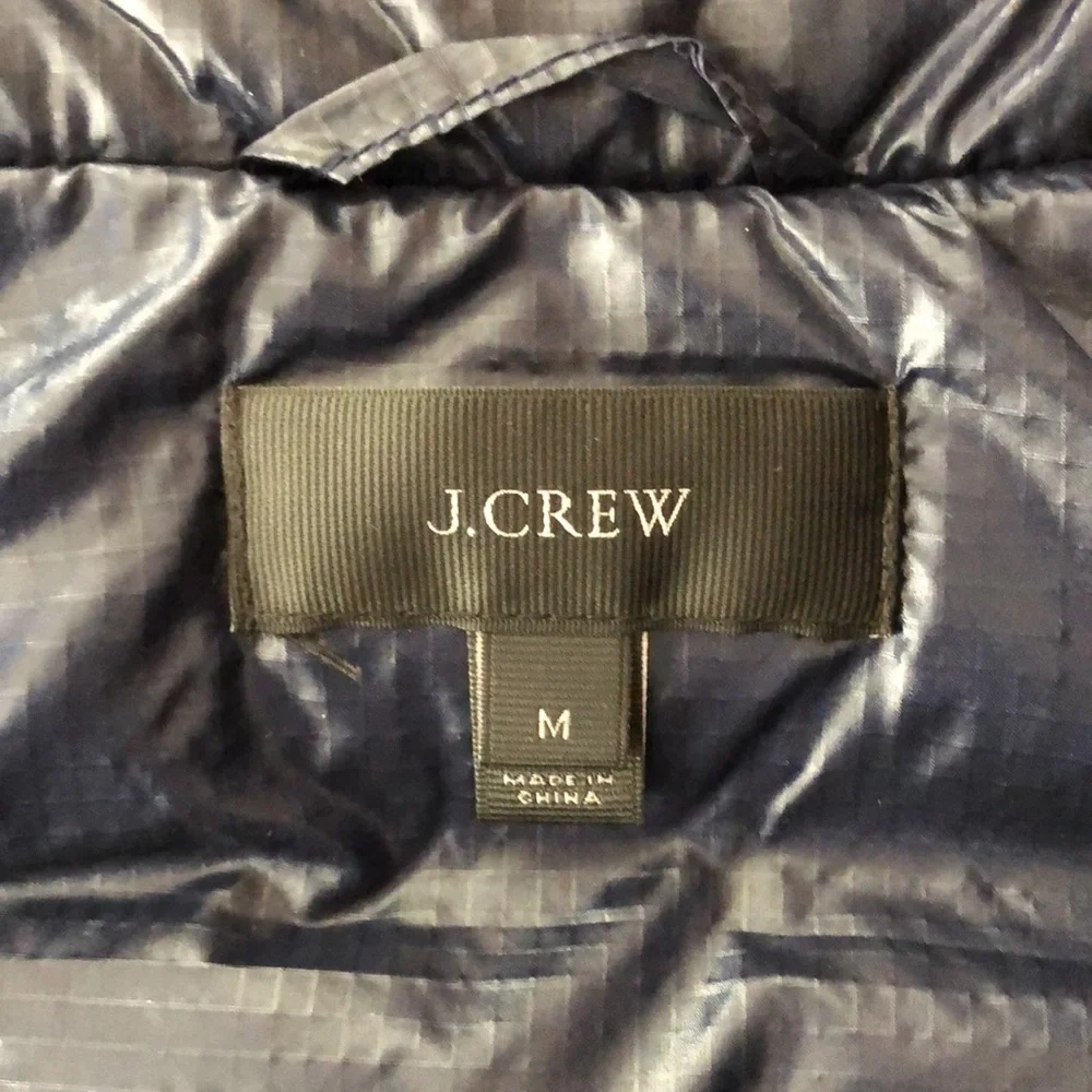 J. Crew Navy Dawn & Feather Filled Puffer Vest Medium